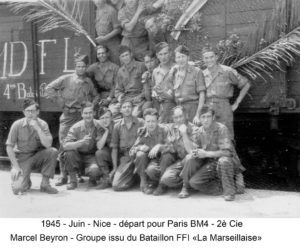 Juin 1945 : Nice - départ pour Paris (Cie des Cambarand)